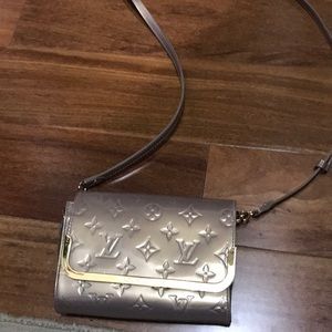 Louis Vuitton gold patent leather crossbody bag